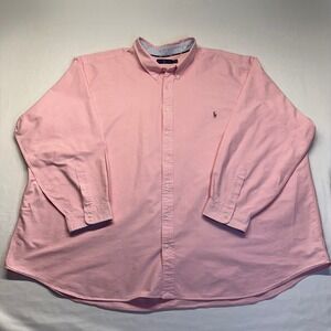 Polo Ralph Lauren Oxford Shirt 6XB Pink Mens Big Tall Button Down Cotton Pony